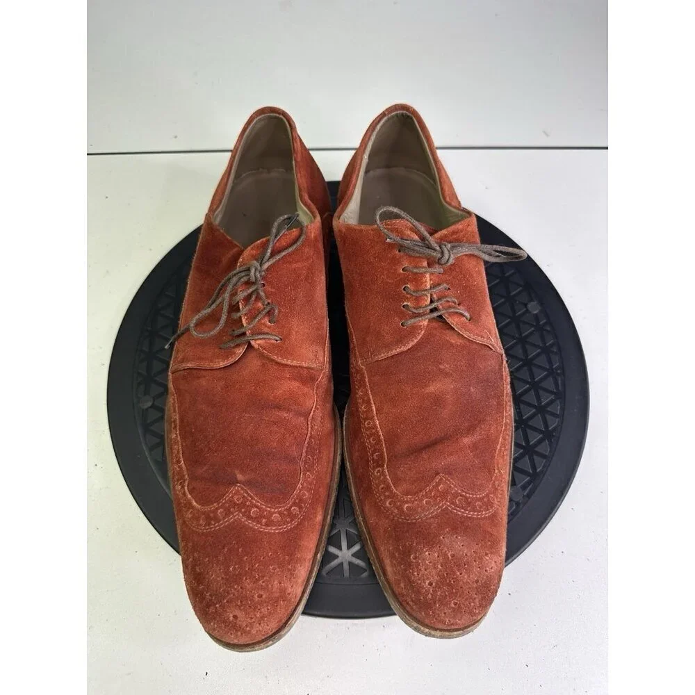 Hugo Boss Oxford Derby Wingtip Suede Shoe Size 7 Orange